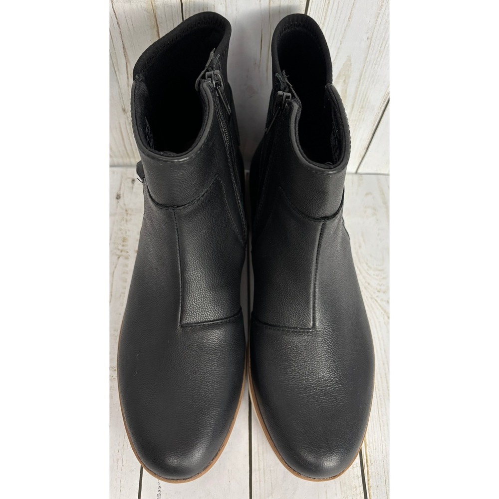 Clarks Zylah Rose Womens Black Leather Chain Wedge Ankle Boots Size 7M - Picture 7 of 8